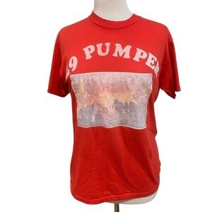 Vntg 80’s red firehouse lightweight single stitch tee size large